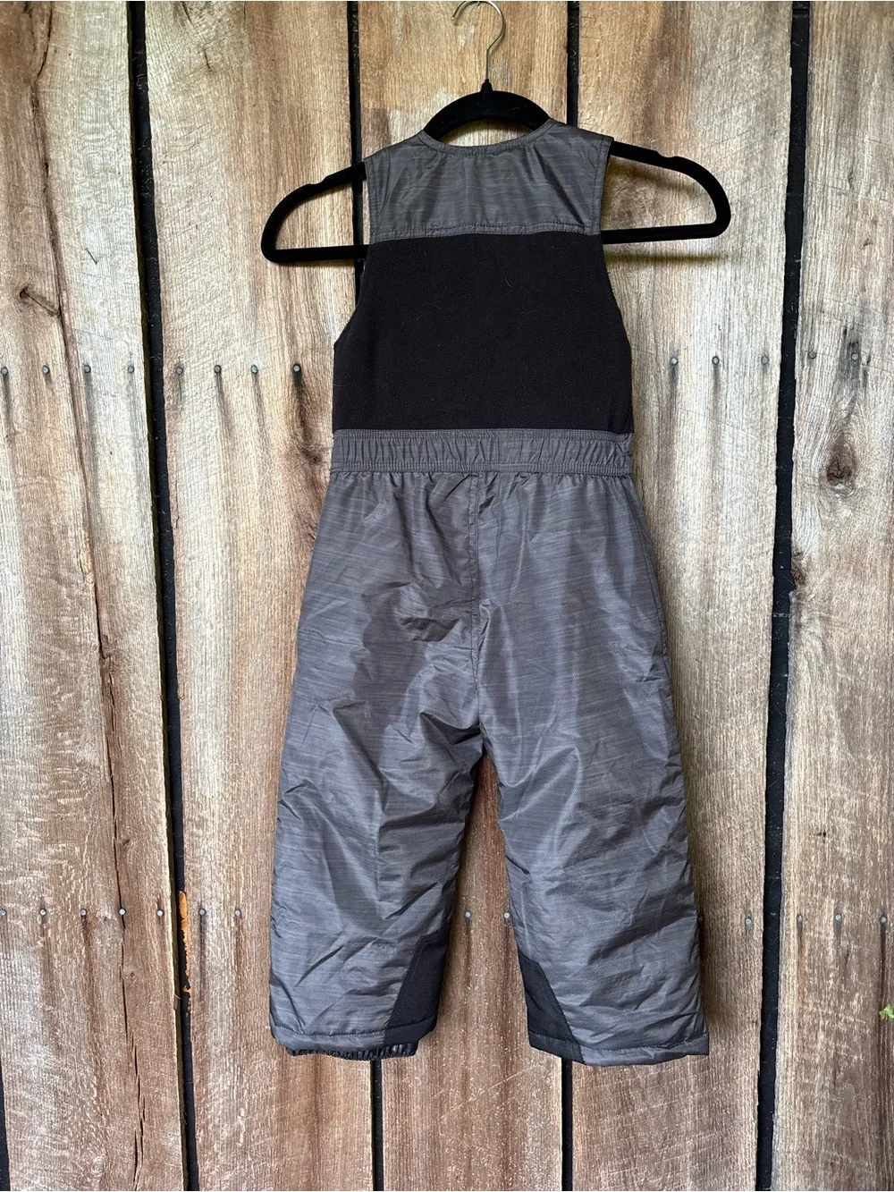 Snozu Kids 4T Insulated Snow Bibs Gray Black Ski Snow Pants Winter Overalls